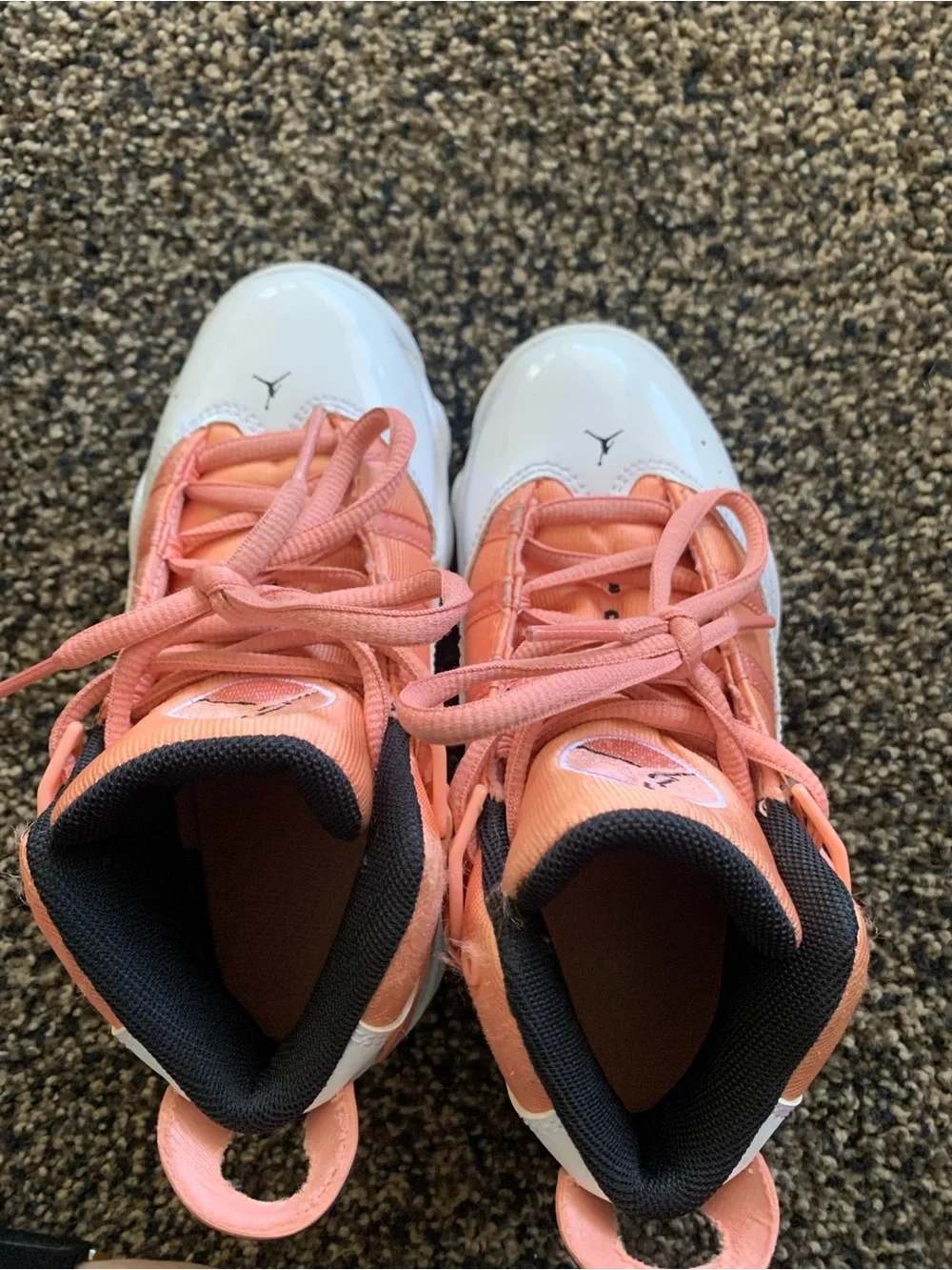 Kids Mid-Top Jordan Sneakers in Pink and White size 12C